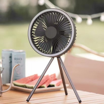 Outdoor Lighting Nearby - Portable Camping Fan with LED Light
