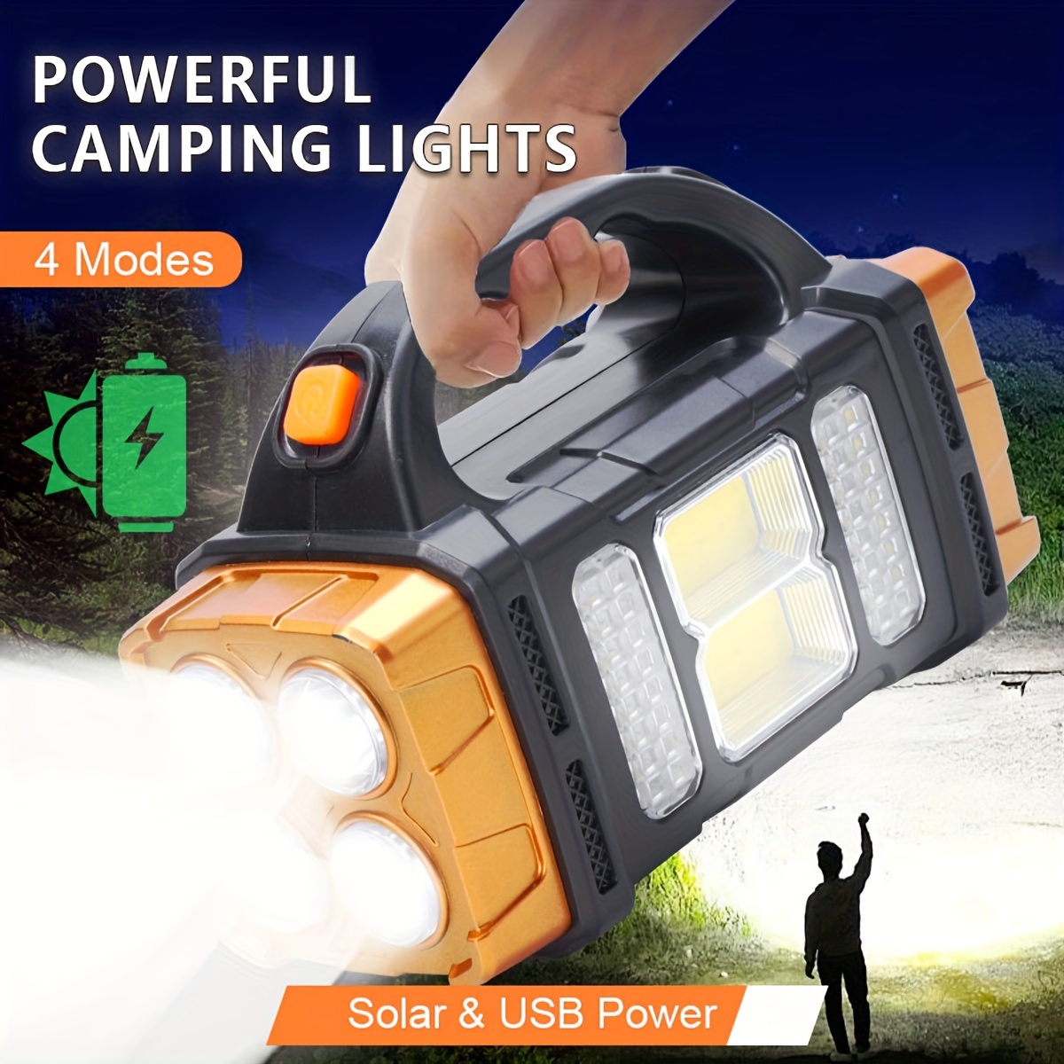 Outdoor Lighting Lumen - New Upgrade Rechargeable High Power Solar