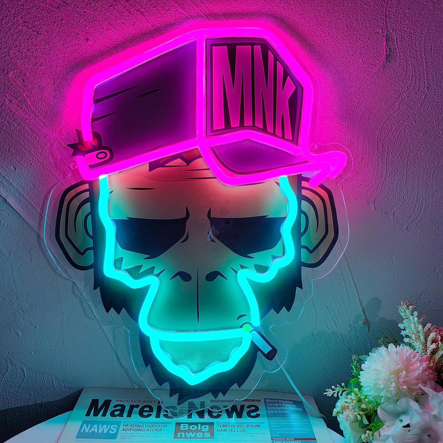 Outdoor Lighting Unique - Cool Monkey with Hat Neon Sign