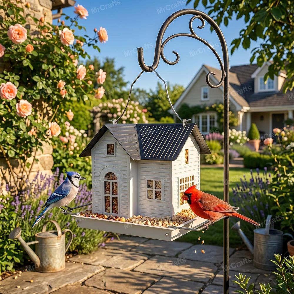 Hanging Metal Bird Feeder with - Outdoor Lighting Unique review and price